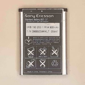 original sony ericsson d750 j100i j220c k200i k610i k750 k758i t280i v600 z300i w550i w700 w710i bst 37 battery front