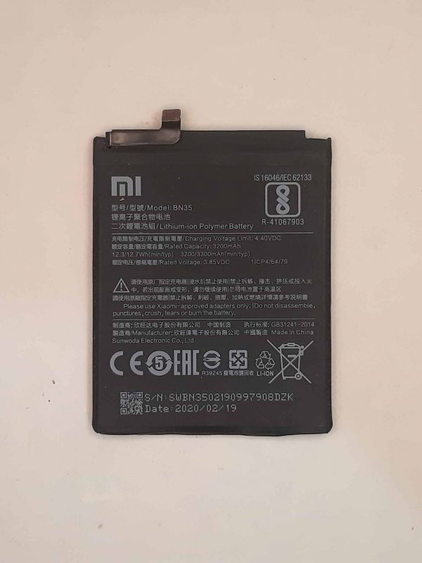 original xiaomi redmi 5 mdg1 mdi1 bn35 battery front
